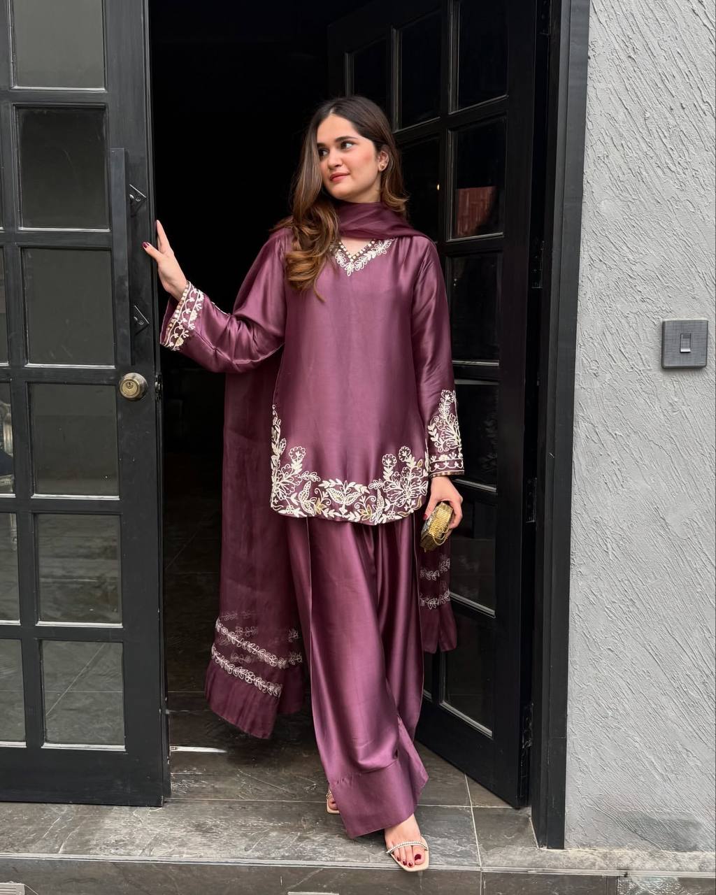 Majestic Aura: Purple Kurta Pant Set
