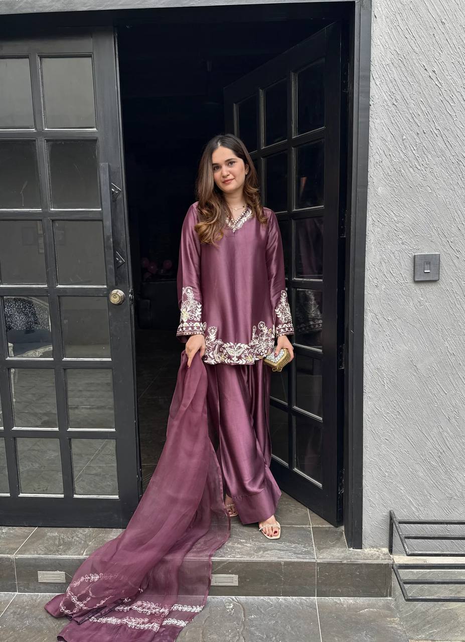 Majestic Aura: Purple Kurta Pant Set