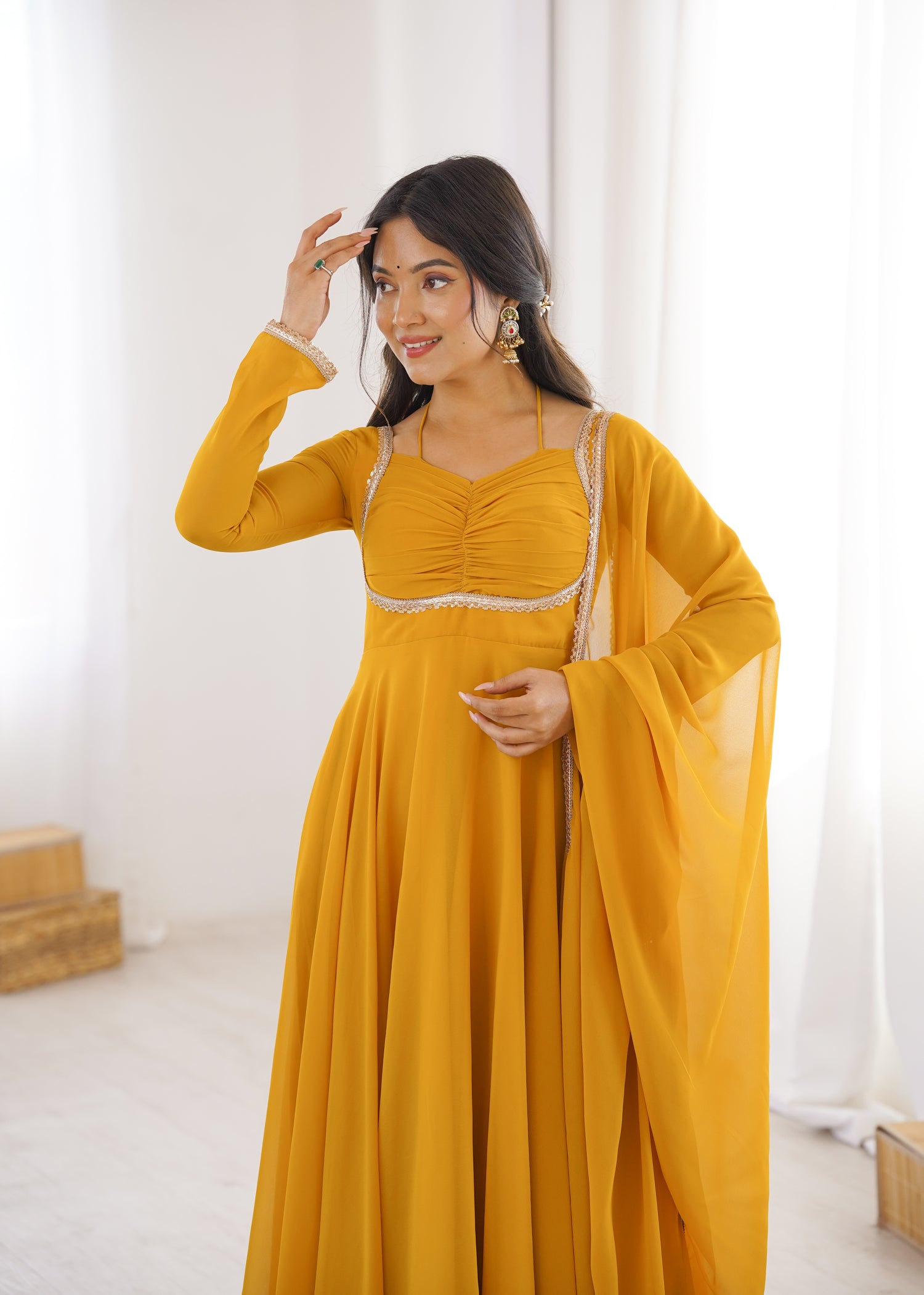 Heavy Fox Blooming Georgette 7-Meter Flare Anarkali Gown Set