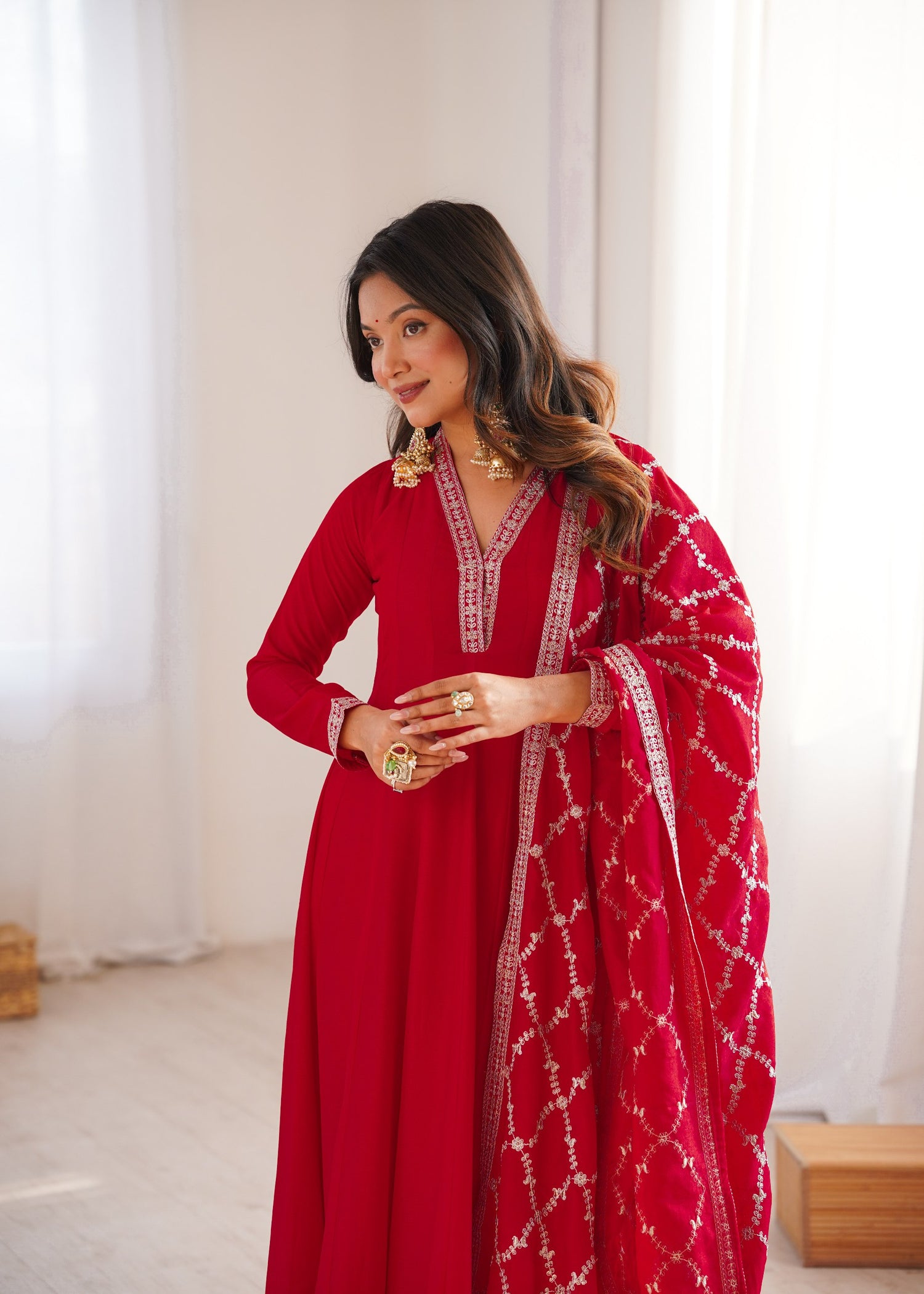 ROYAL HEAVY ANARKALI GOWN • Luxurious Kali Pattern & Rich Zari-Sequence