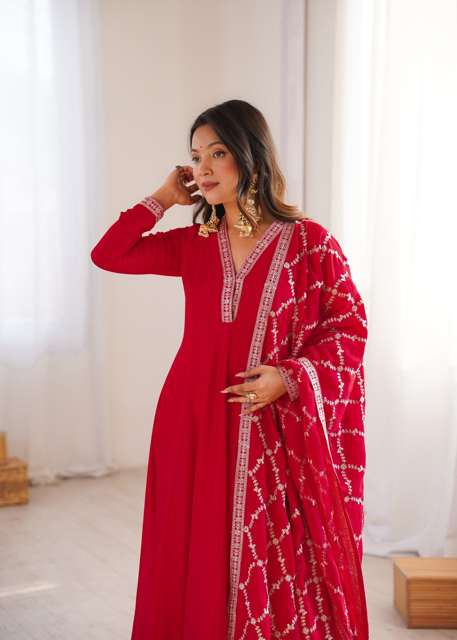ROYAL HEAVY ANARKALI GOWN • Luxurious Kali Pattern & Rich Zari-Sequence