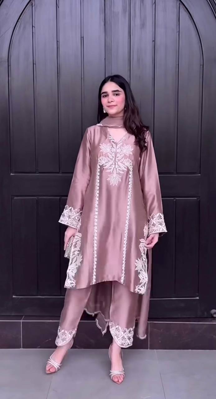 Luxurious Suit Adorned with Intricate Lace